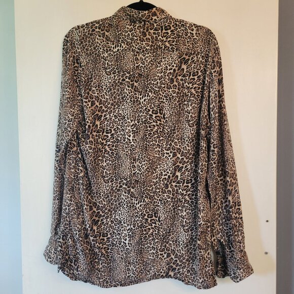 Imperial Black Label | Leopard Print Blouse | S/M | Tan Brown Black - Picture 3 of 6